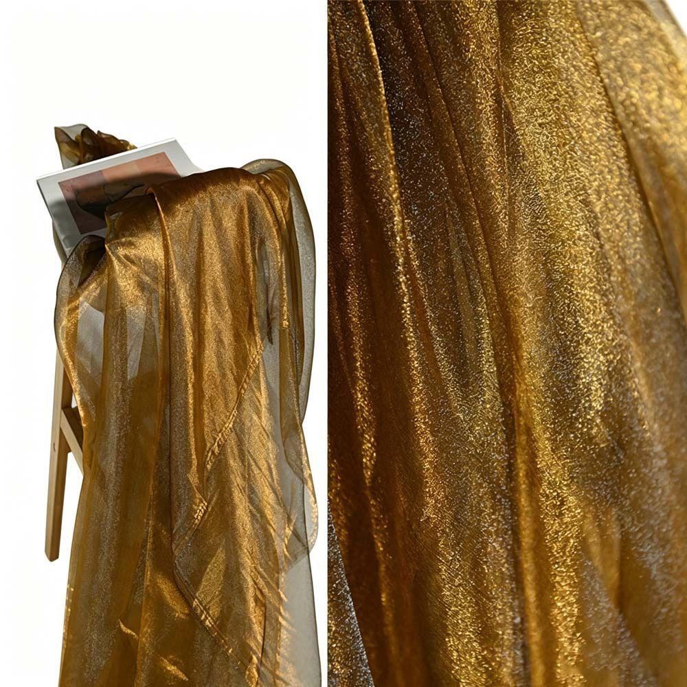 150X100cm Organza Fabric Soft Yarn Magic Mercerized Yarn Two-tone Fabric Gradient Color Two-color Gradient DIY Fabric