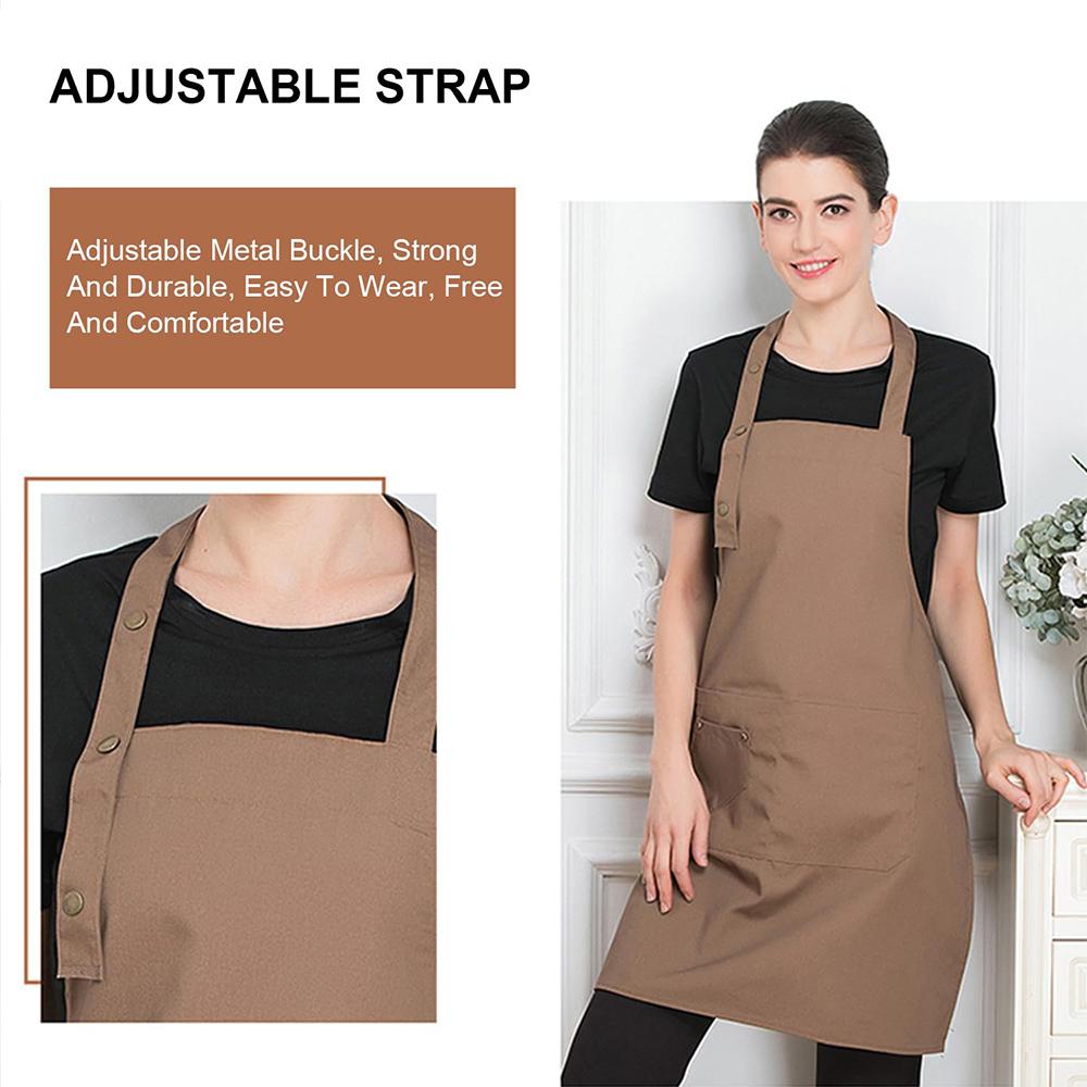 Multipurpose Waterproof Canvas Apron with Pockets - Durable & Stylish for Baristas, Chefs & Florists, Milk Tea Shops, Snack Bars