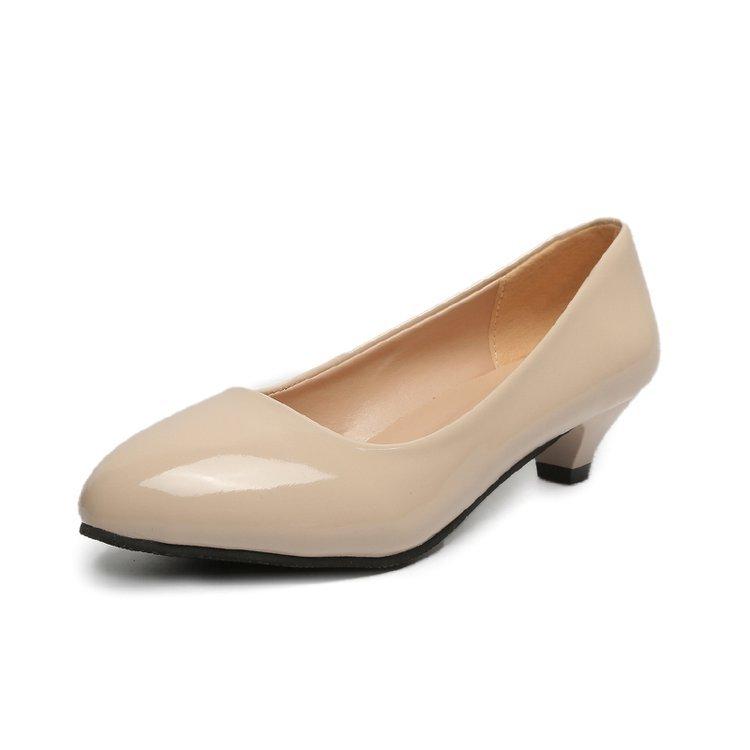 Women New Luxury Middle Heel Shoes Black Round Toe Thick Heel High Heel Shoes Etiquette Work Women Casual Shoes High Heels