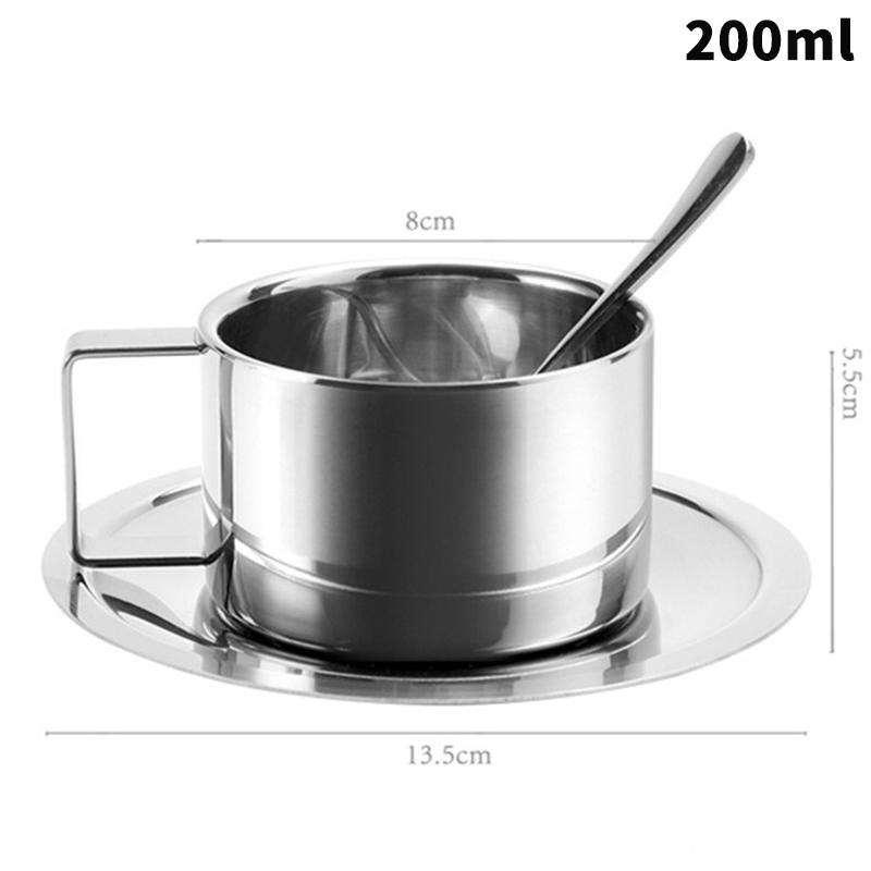 Vintage Stainless Steel Coffee Mug Cups Delicate Coffee Cup And Saucer Set Flower Tea Mug Home Coffeeware Espresso Cups