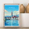 Schweiz Finnland Reiseplakat Lappland Porvoo Helsinki Zermatt Leinwandgemälde Wandkunst Bild für Wohnzimmer Heimdekor