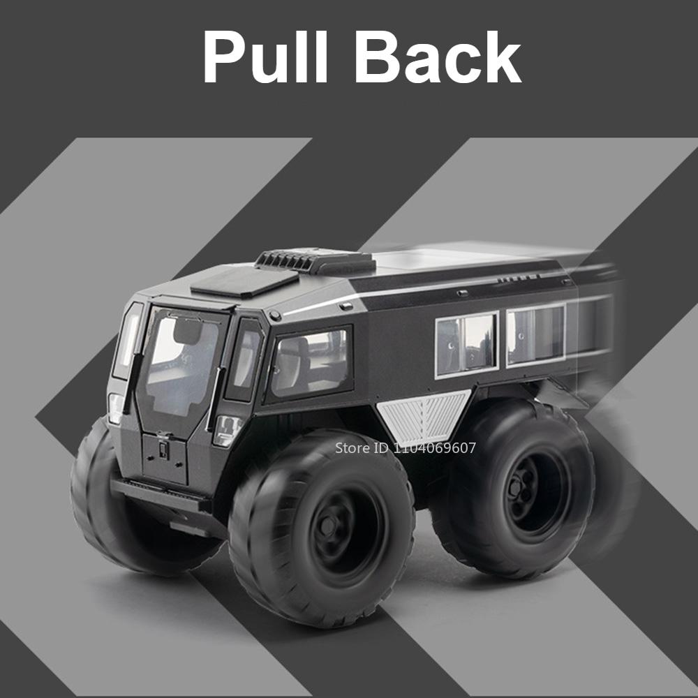 1/24 Scale Sherp All-terrain Car Model Toy Metal Diecast Sound Light Pull Back Shock Absorption Off Road Vehicle Gifts for Kids