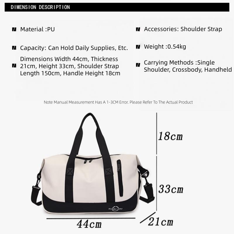 Large-Capacity Dry-Wet Separation Fitness Bag Yoga Sports Tote Outdoor Short-Trip Travel Luggage Bag Comfortable