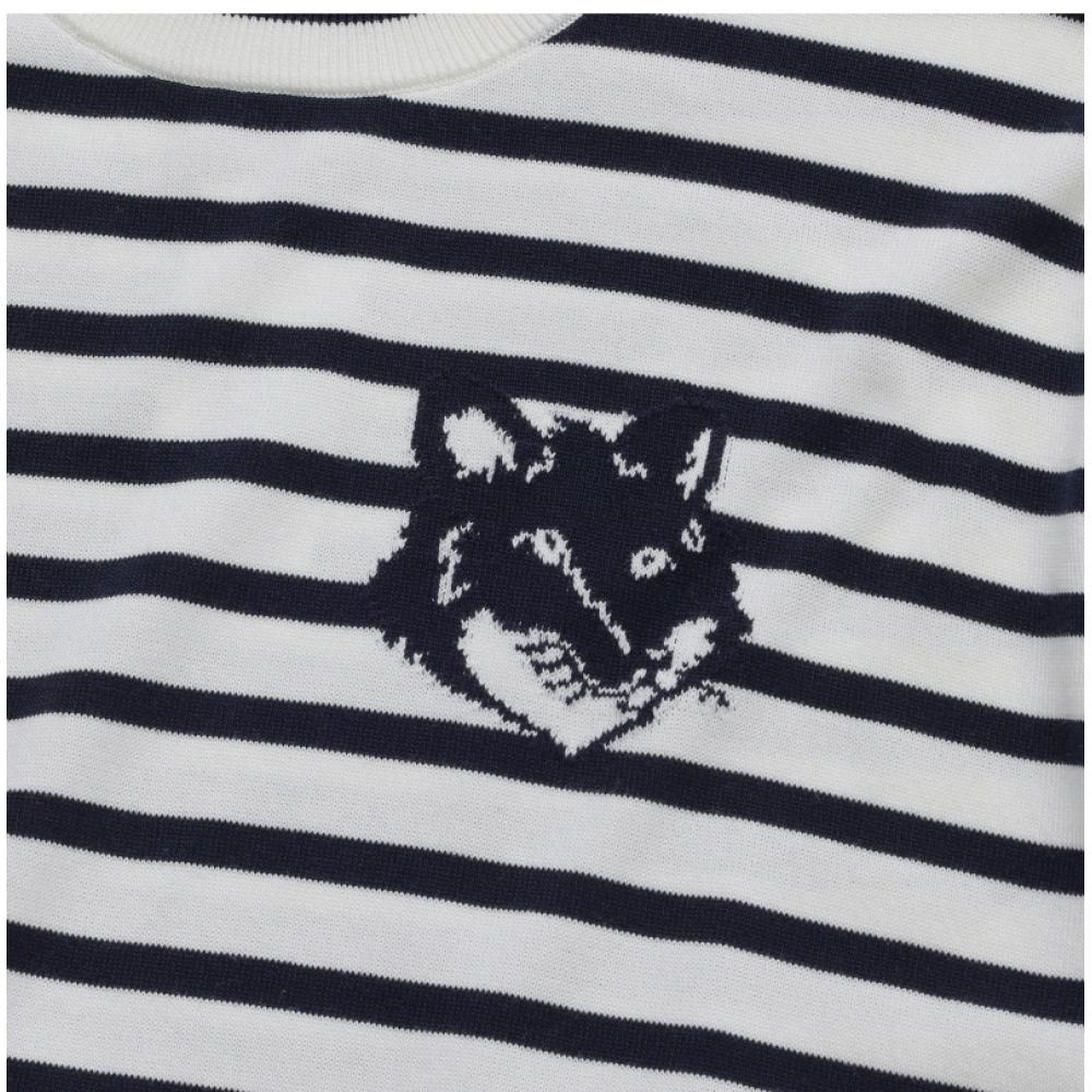 MaiSon KitSune Mm00803kt1102 S492 Fox Head IntarSia Stripe Men S Knit