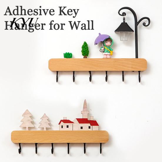 Heavy Duty Coat Rack with 6 Hooks Key Holder Hooks, Solid Wood Entryway Organizer Rack, Wall Multi Purpose Mount Mounted Space Saving Hook for