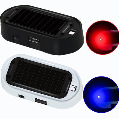 Car LED Solar Powered Fake Security Light Simulated Dummy Alarm Wireless Warning Anti Theft Caution Lamp Flashing Imitation Lamp