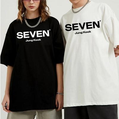 JungKook Seven T Shirt unisex Harajuku graficzny napis koszulka z nadrukiem unisex wysokiej jakości Vintage Casual koszulki bawełniane koszule ubrania