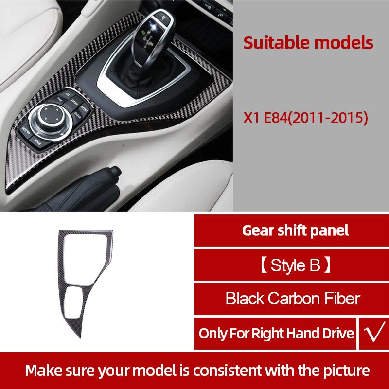For BMW X1 E84 2011-2015 Carbon Fiber Center Console Gear CD Door Panel Trim Sticker Decoration Car Interior Tuning Accessories