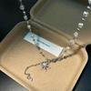 Elegant Rotatable Zircon Snowflake Pendant Necklace - High-End Luxury Clavicle Sweater Chain