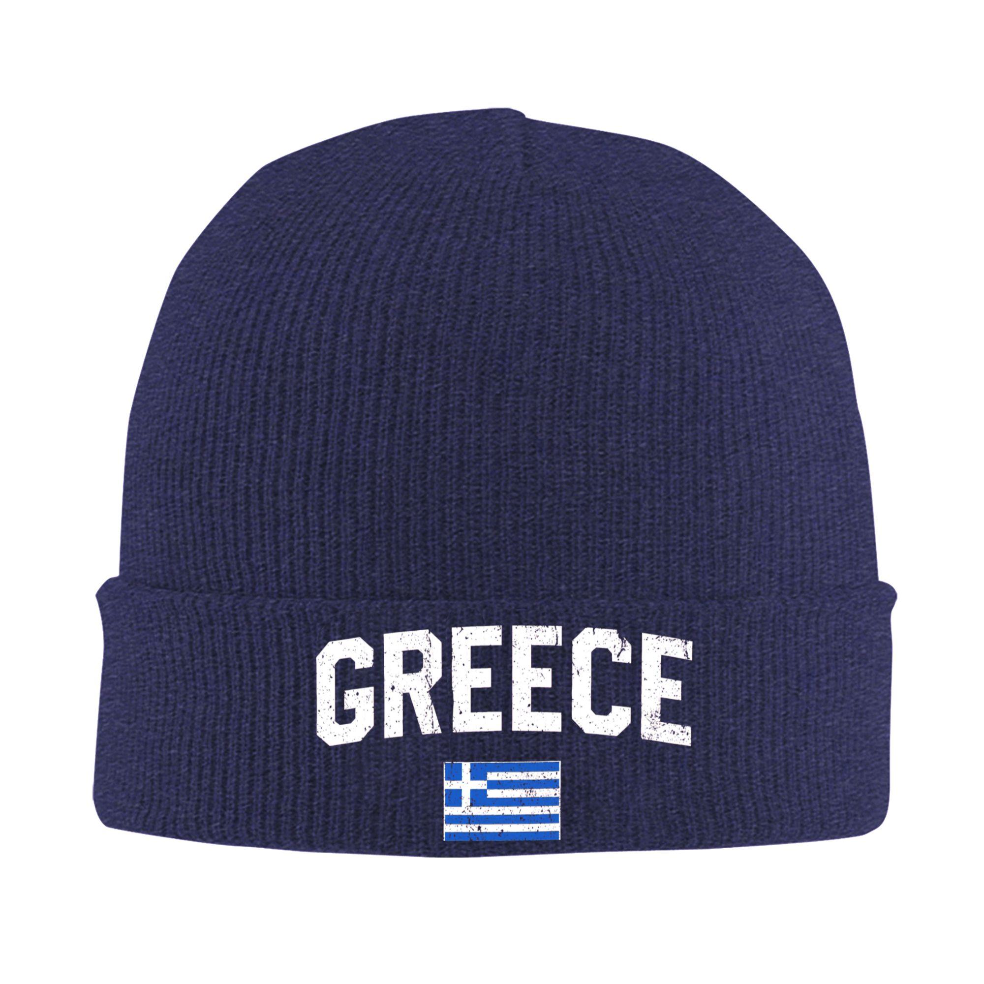 

Unisex Women Unisex Greece Flag Beanie Hats Trendy Knitted Hat Spring Kpop Caps Design Elastic Bonnet Hats One Size