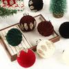 Velvet Christmas Balls Hanging Hoop Tree Decorations Xmas Party Ornaments Easy To Hang Plastic Holiday Decor for Home Office Parties