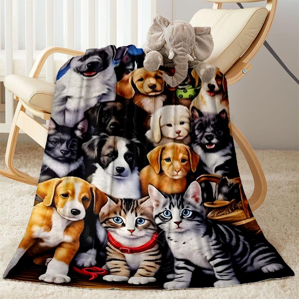 Chihuahua Photo Collage Flannel Blanket,Lightweight,Office Blanket,Sofa Blanket,Comfortable Blanket