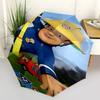 Fireman Fire Trucks Themed Travel Umbrella-8 Ribs Automatic Opening and Closing, Portable Folding Design, Compact and Stylish Umbrella Suita