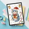 Colorful Finish DIY Pearl and Diamond Notebook Art Handmade Santa Claus Diamond Painting Notebook Kit 3D Visual Effect Snowman