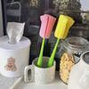 Flower Shape Cup Cleaning Brush With Detachable Sponge For Scrubbing And Long Handle Design Brush for Kitchen Use