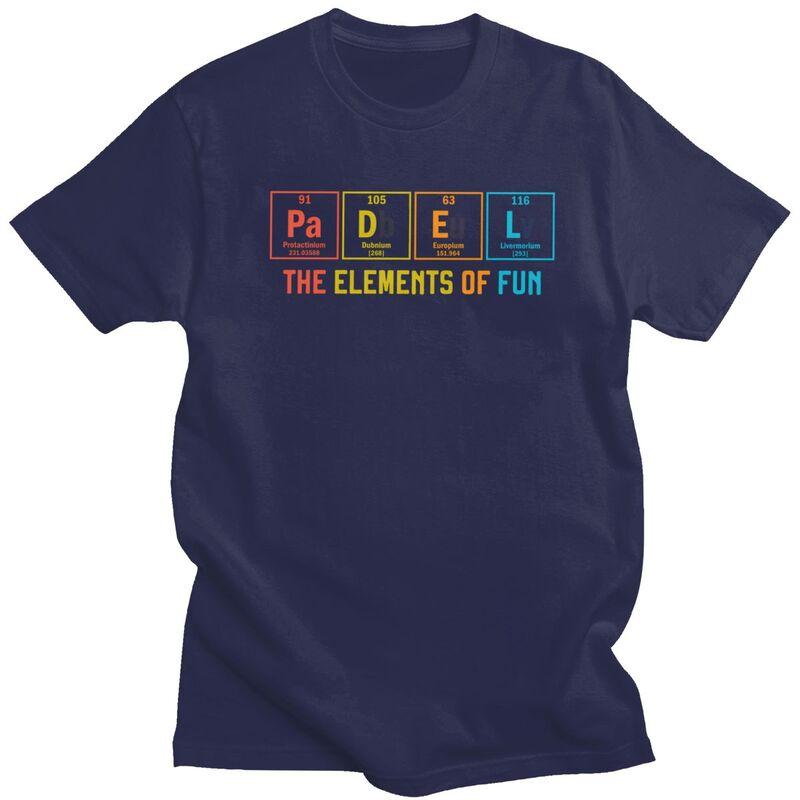 

Science Padel The Elements Of Fun T Shirts Men Women Short Sleeve Tshirts Graphic Tee Tops 100 Cotton Loose Oversized Clothing 4XL