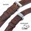 Watchband Cowhide Leather Watch Strap 18mm 19mm 20mm 21mm 22mm Stainless Steel Buckle Butterfly Bracelet for Women Men Watch Band Vintage