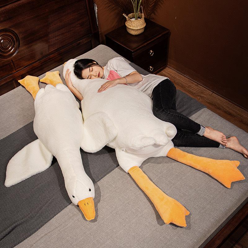 Cartoon Big White Goose Doll Plush Toy Big Goose Doll Girl Sleeping on The Bed Comforting Pillow Rag Doll