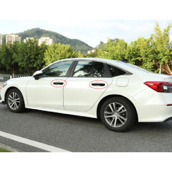 Glossy Black Cover Trim 4PCS Up Side Door Handle For Honda Civic 11th -