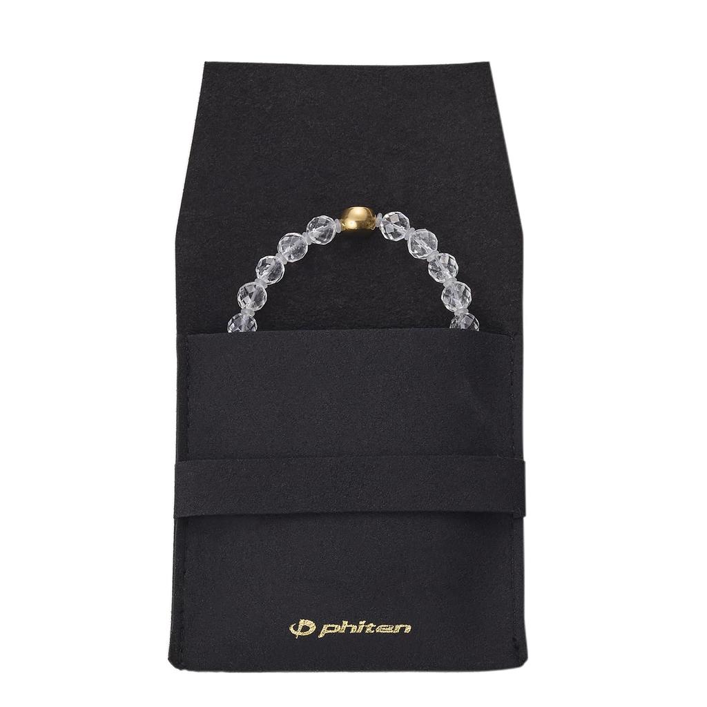 Phiten Crystal Bracelet, Single Ring, Natural Quartz Crystal, 4mm Beads, 16cm, Unisex, Jewelry, Health Accessory, Gift