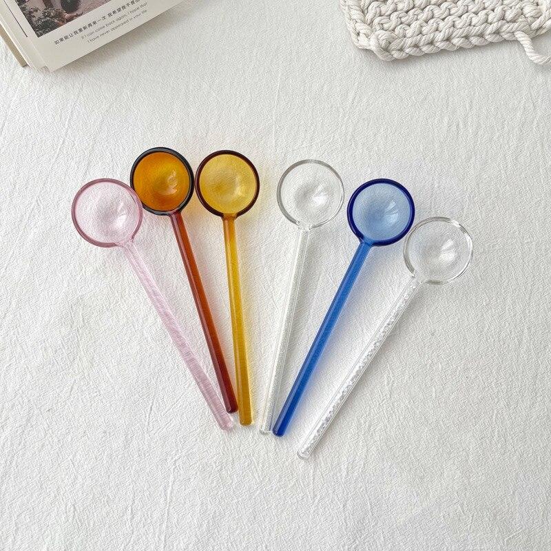 Glass Mixing Spoon High Temperature Resistant for Milk And Coffee