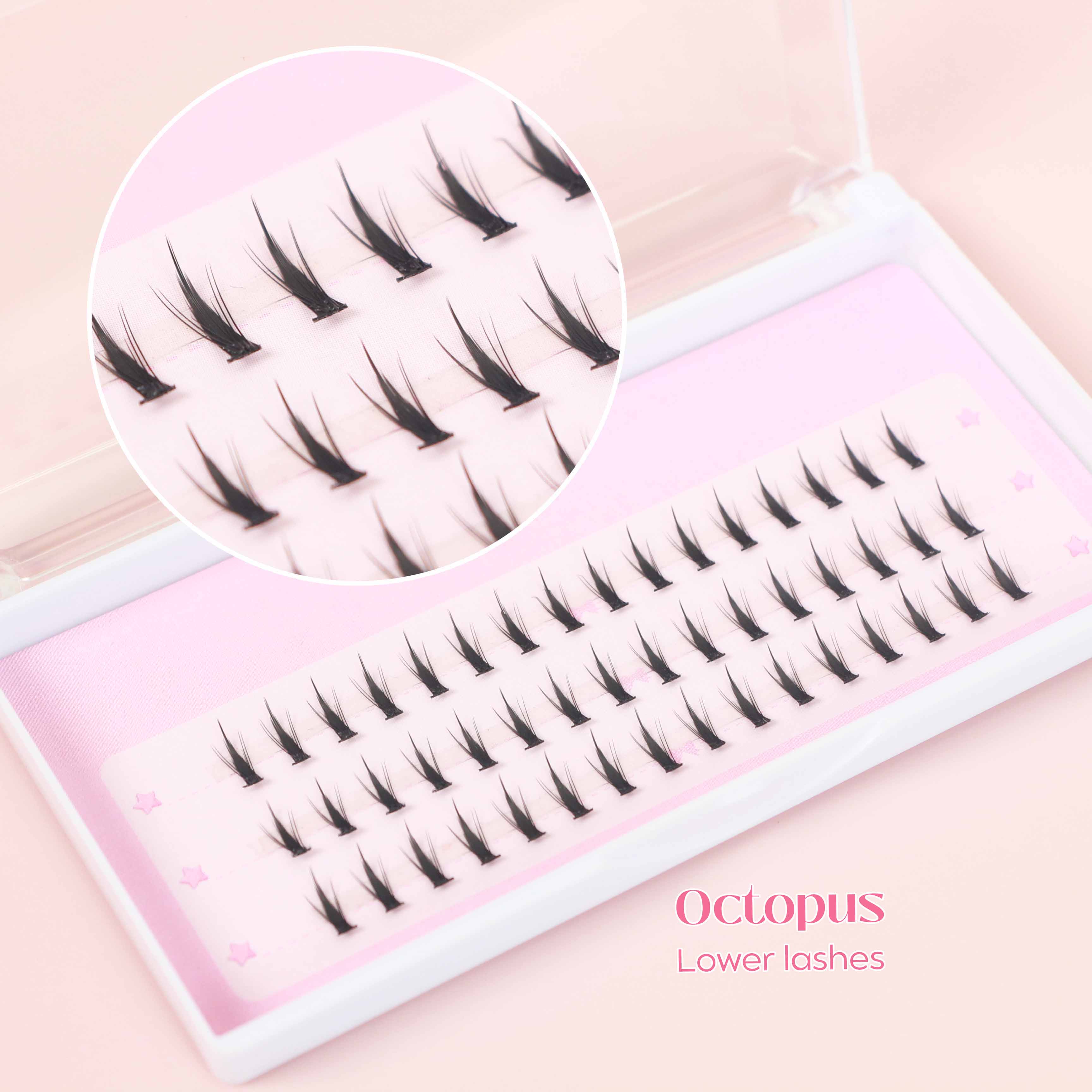 Dramatic Heavy Thick Lower Lashes Individual Bottom Lash Under Eyelashes for Makeup Artists 8 mm&basic