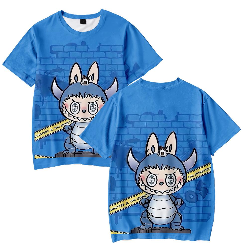 8 barev Dámské Pánské Ležérní Tričko LABUBU Potisk Tričko Léto Žena Muž Oblečení Módní Trička