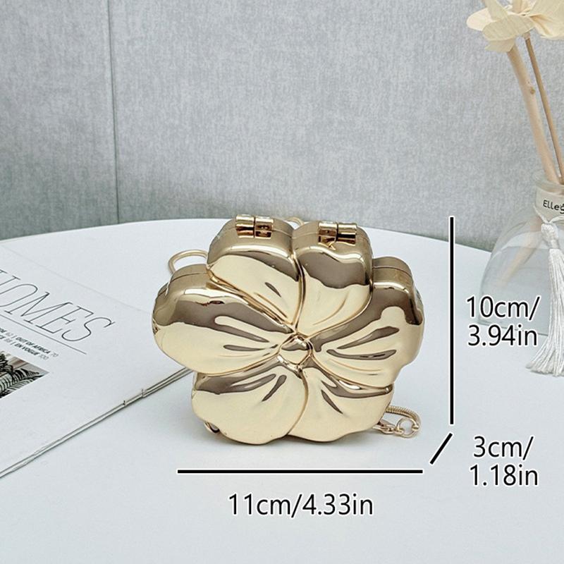 1Pc Mini Gold Silver Floral Acrylic Bag Evening Bag Purses And Handbag Shoulder Bags Party Wedding Clutch Purse
