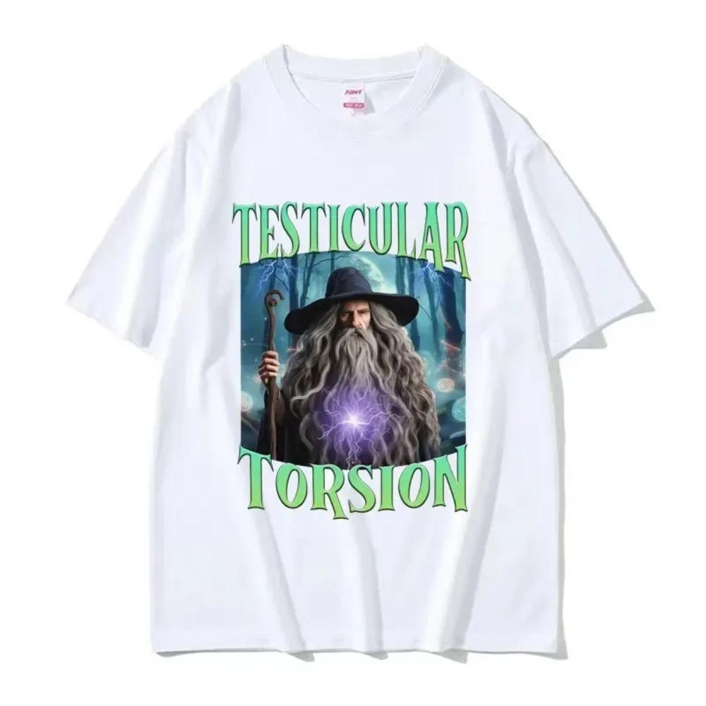 

Shadow Wizard Funny T Shirt Testicular Torsion Meme Graphic Tee Shirt Men Women Retro Gothic Oversized Short Sleeve T-shirt Tops XXXL