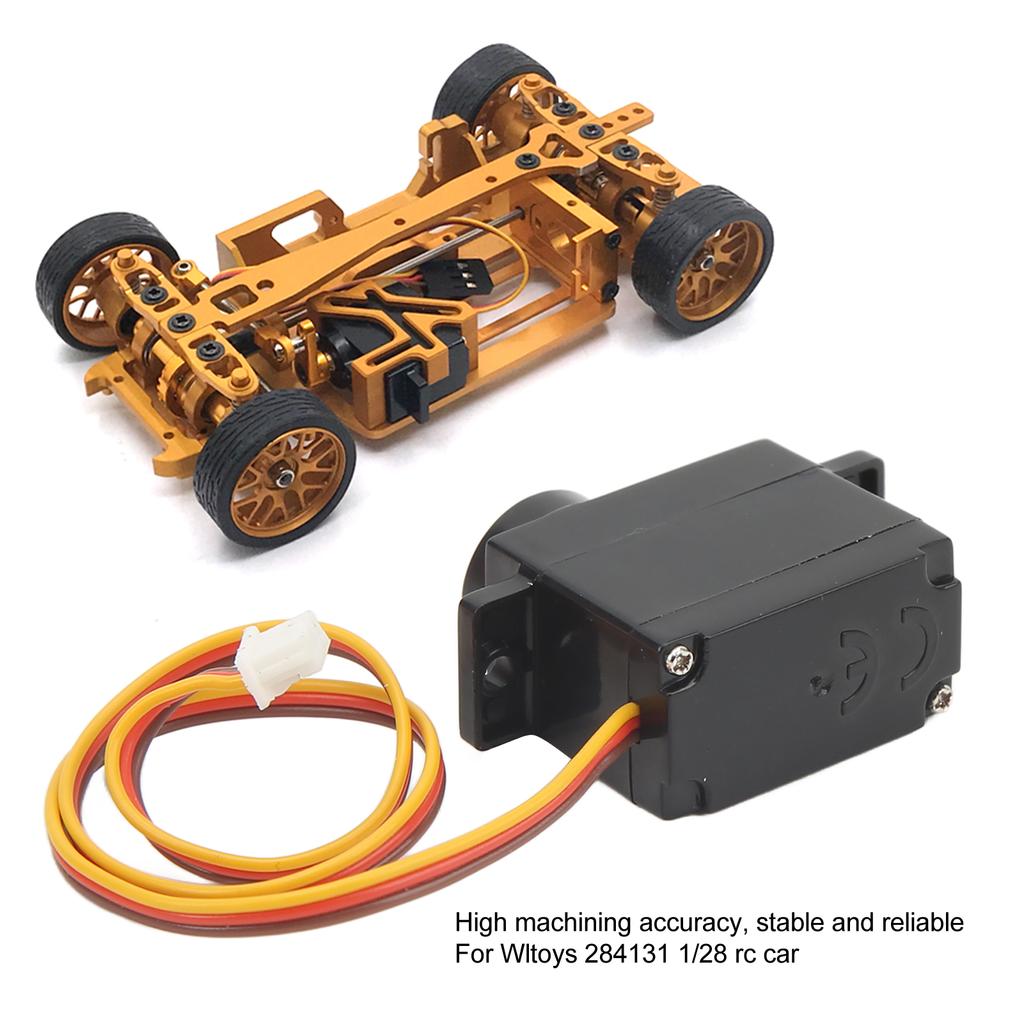 RC Car Servo for Wltoys 1/28 284131 RC Car 28T High Hardness Stable Reliable Steel RC Digital Servo with Servo Arm Screws