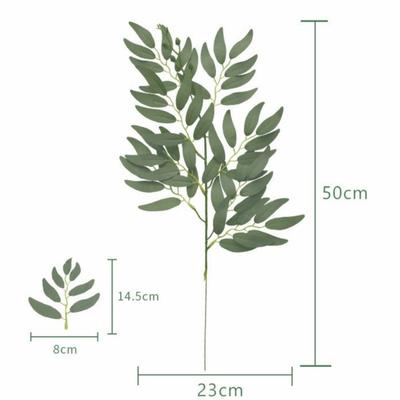 Decorative Artificial Green Plant Eucalyptus Leaves Faux Fake Eucalyptus Leaf Willow Leaves Fake Tree Branch Flower Arrangements