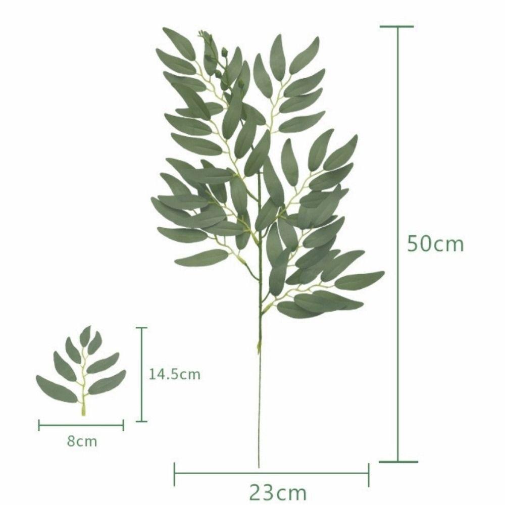 Decorative Artificial Green Plant Eucalyptus Leaves Willow Leaves Fake Eucalyptus Leaf Faux Fake Tree Branch