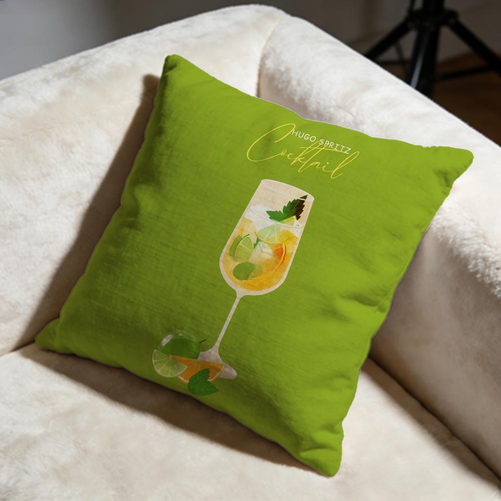 Popular HHugo Spritz Cocktailled Cushion Cover Soft Decorative Pillow Case Suitable for Bedroom Sofa Car Travel Use