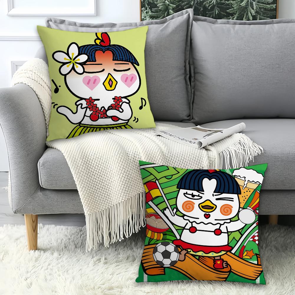 Spicy Funny Cartoon B-Buldak R-Ramen Pillow Case Office Cushions Suitable For Sofa Car Bedroom Decorative Cushion Cover