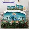 Billie Eilish Custom Name Pattern Bedding,Quilt Set Quilt Cover Pillowcase Home Birthday Gift(1 * Duvet Cover + 2 * Pillowcase, Without Core)