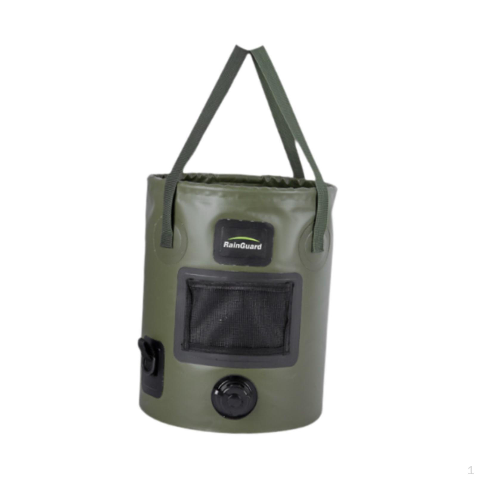 

Ведро для рыбалки 25 л с крышкой на молнии складной контейнер для воды для походов green