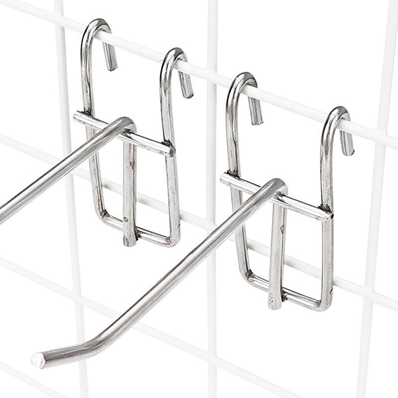 10Pcs 5-25Cm Screen Hooks Supermarket Stainless Steel Grid Hooks 3.2Mm Thickness Wire Mesh Hanging Hooks For Screen Grid
