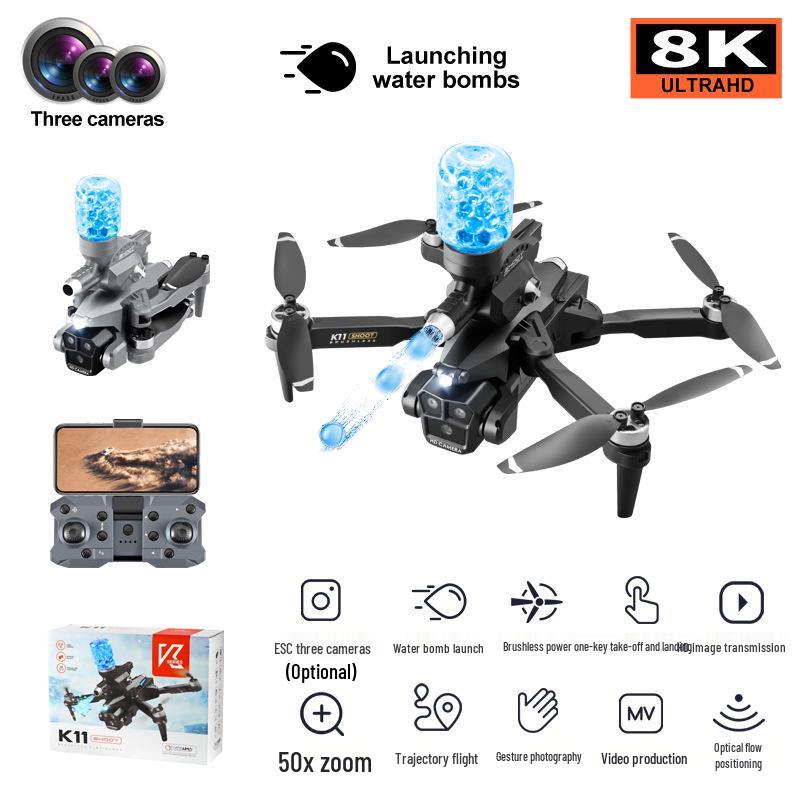 K11MAX Brushless Obstacle-Avoidance Drone with Triple Camera and Optical Flow for Aerial Photography.