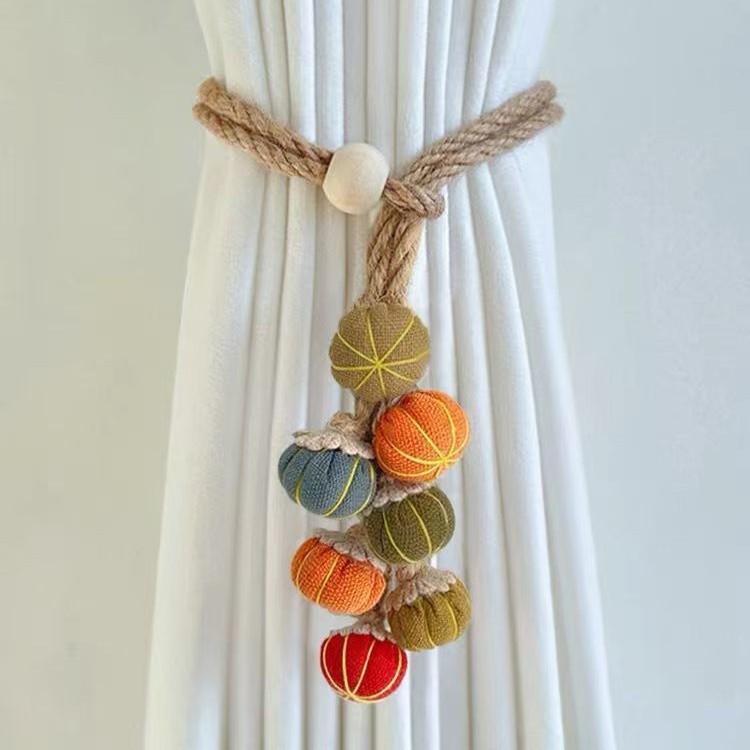 Pumpkin String Pendants, Curtain Ties, Gauze Ties, Fabric Cartoon, Adjustable Hemp Ropes, Cute Accents, Modern