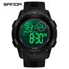 SANDA 2125 Top Brand Sports Men Watches Fashion Countdown Waterproof LED Digital Watch Man  Wristwatch