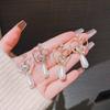 French Retro Hollow Zircon Women's Love Pearl Earrings Temperament Niche Stud Earrings Exquisite Fashion Personalized Ear Jewelry