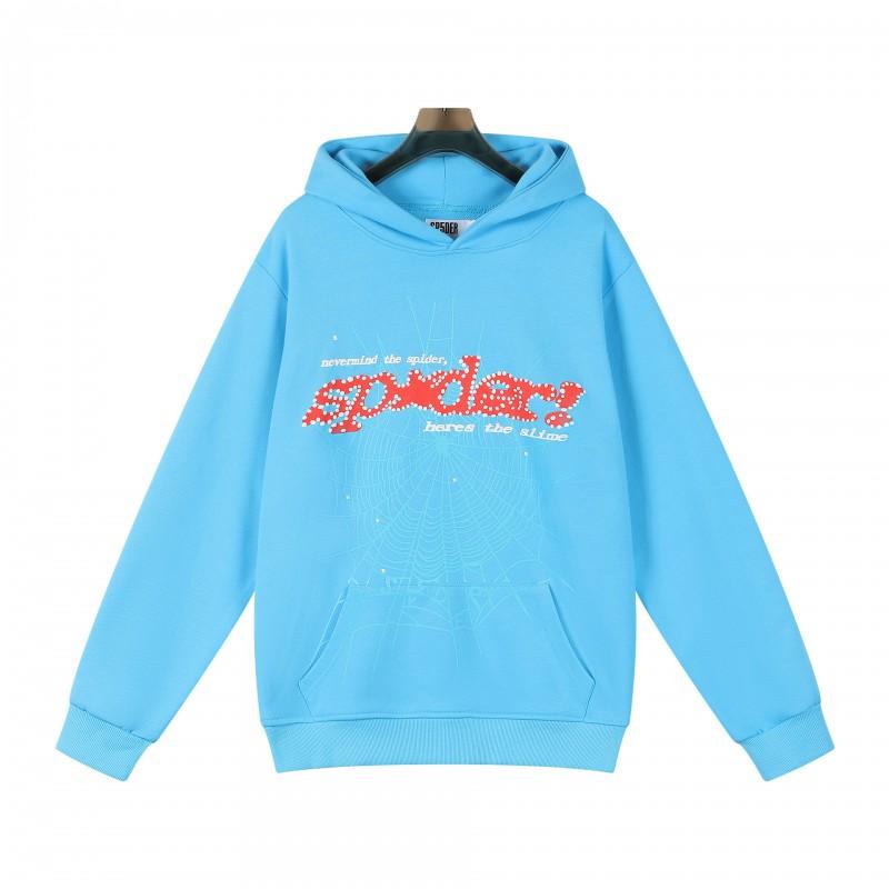Unisex Hip Hop Oversized Hoodie With 3D Foil Web Print Cotton Heavyweight Sweatshirt Winter