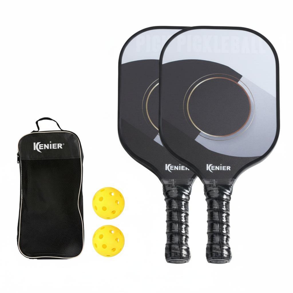 Fiberglass Pickleball Paddle Lightweight Pickleball Paddle Set Hexagonal Center Center Racket Long-Lasting Shielded Rim Sports