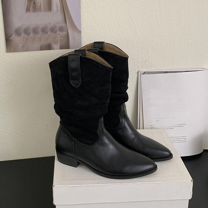 Fashion Footwear Slip On Women Ankle Chelsea Boots With Low Heel Shoes Fashion Pointed Toe Ladies Short Boots Shoes Pumps lady