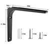 Yorkereynom Shelf Brackets, Set of 6, Shelf Support Brackets, Wall-Mounted Hanging Shelf Brackets, L-Shaped, Stainless Steel, 25kg Weight Capacity, Sc