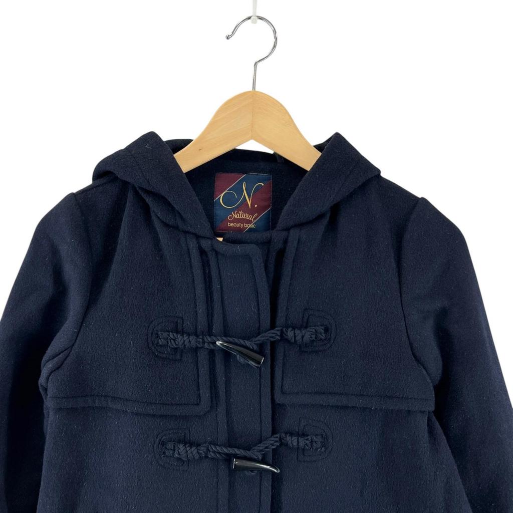 N.Natural Beauty Basic Plain Duffel coat Navy Women S used