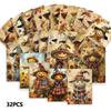 32pcs, vintage autumn scarecrow postcards, autumn harvest, birthday/anniversary gifts, collectible, giftable, and mailable