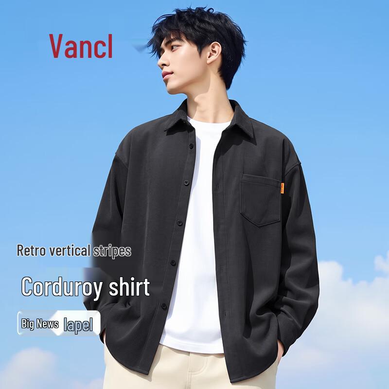 VANCL Men's Corduroy Oversized Long Sleeve Shirt
