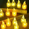 24Pcs Romantic with Battery Candles Light LED Acrylic Electronic Candle Flameless Candle Lamp Home
