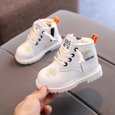 Children Motorcycles Boots Little Daisy Winter Warm Cotton Snow Boots for Boys Girls Snow Boots Botas Platform Shoes